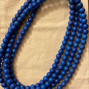 Long Beaded Blue Necklace
